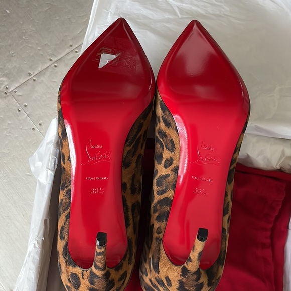 Christian louboutin birgikate leopard suede boot bootie 85mm sz 38.5 - Picture 8 of 10